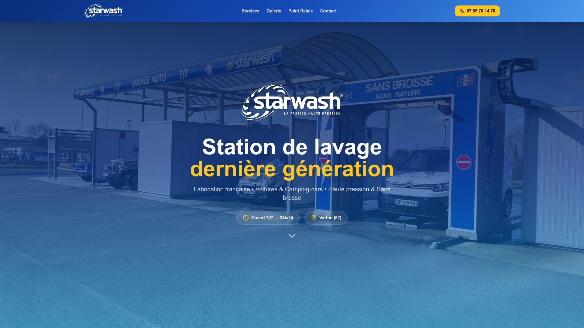 Site internet station de lavage Verton Berck