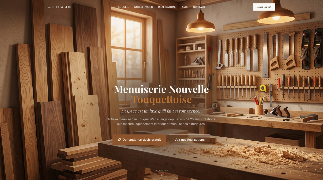Site web menuiserie artisan Le Touquet-Paris-Plage